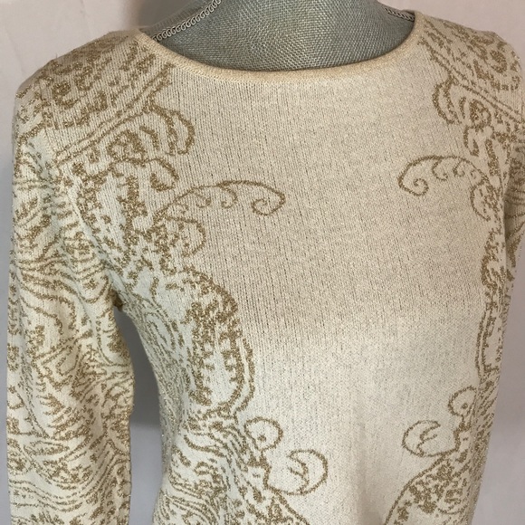NEW Ruby Rd Paisley sweater metallic petite small - Picture 3 of 5